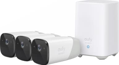 Eufy Cam 2 3-pakk + Eufy Security HomeBase 2 smart overvåkningssett