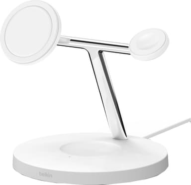 Belkin Boost Charge Pro 3-i-1 trådløs lader med MagSafe 15 W (hvit)