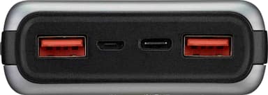 Sandstrøm 20,000mAh aluminium powerbank med PD og QC (grå)