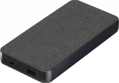 Sandstrøm 10 000mAh powerbank med 10W trådløs lading (sort)
