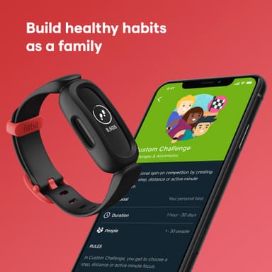 Fitbit Ace 3 aktivitetsmåler for barn (sort/rød)