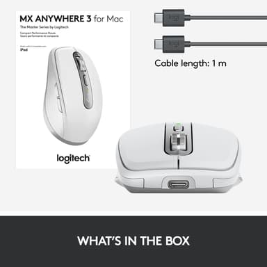 Logitech MX Anywhere 3 trådløs mus til Mac (lys grå)