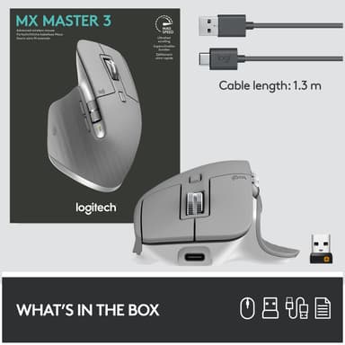 Logitech MX Master 3 trådløs datamus (grå)
