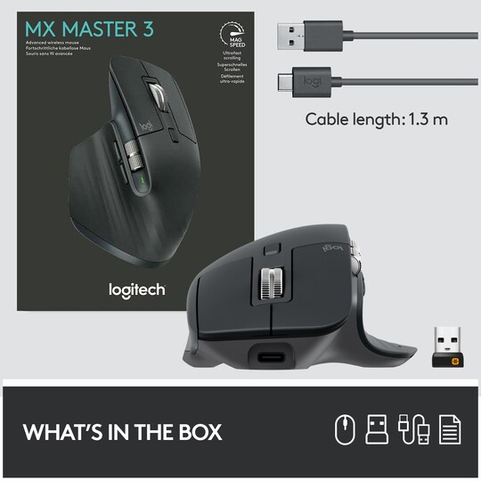 Logitech MX Master 3 trådløs datamus (sort)