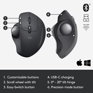 Logitech MX Ergo trådløs trackball-mus