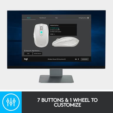 Logitech MX Anywhere 2S trådløs Bluetooth mus (grønn)