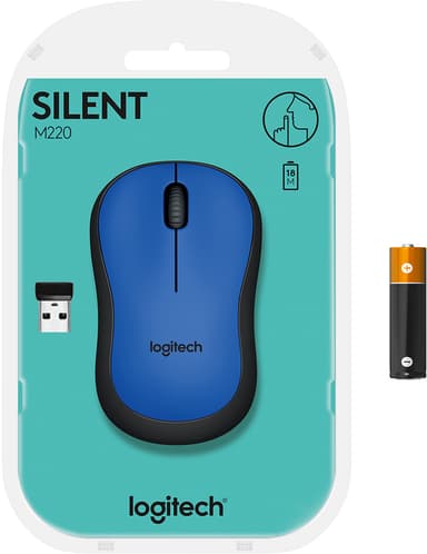 Logitech M220 Silent trådløs mus (blå)