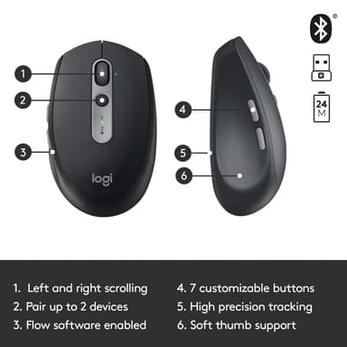 Logitech M590 Multi-Device Silent trådløs mus (grafitt)