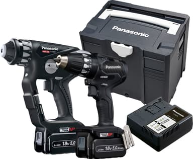 Panasonic EYC250LJ2G 18V rotasjonshammer- og borpakke