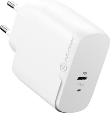 ALOGIC Rapid Power 65W GaN vegglader + 2m USB-C-kabel (hvit)