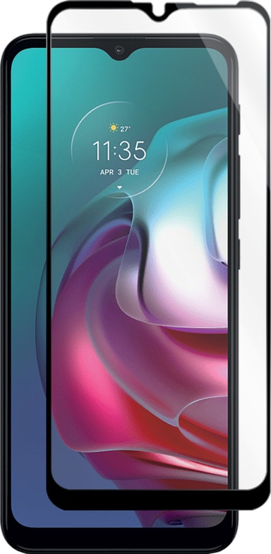 Panzer Full-Fit Motorola Moto G30 skjermbeskytter (sort)