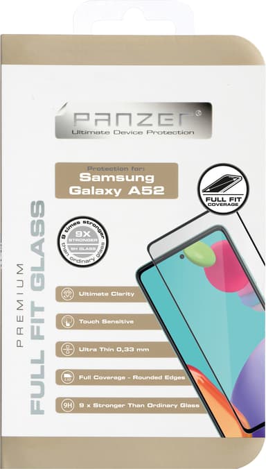 Panzer Full-Fit Samsung Galaxy A52/A52s/A53 5G skjermbeskytter (sort)