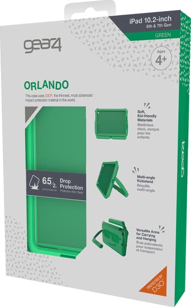 Gear4 D3O Orlando iPad 10.2 deksel til barn (grønn)