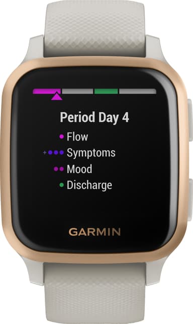 Garmin Venu Sq Music Edition smartklokke (rosegull, lys sandfarge)