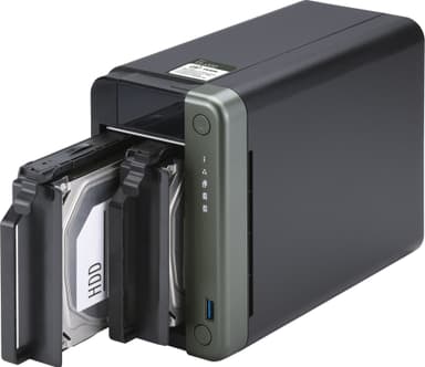 Qnap TS-253D-4G NAS-system med 2 brønner