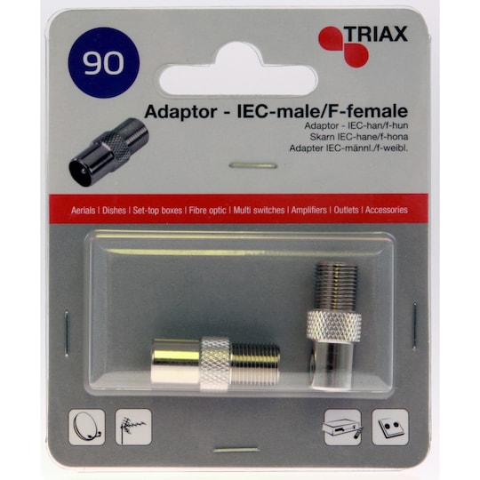 Triax adapter IEC-hann/F-hunn (2 stk)