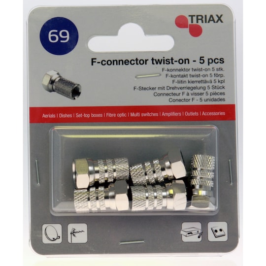 Triax antennekontakt F-kobling (5 stk)