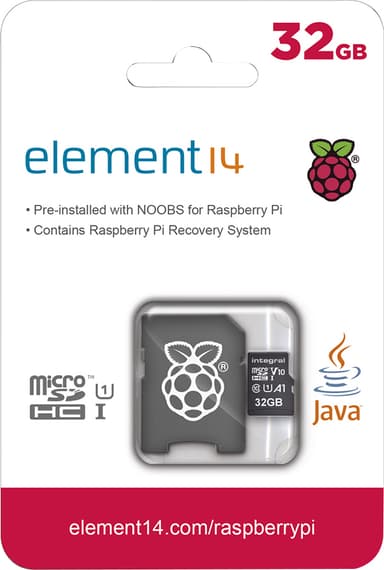 Raspberry Pi MicroSD NOOBS minnekort (32 GB)