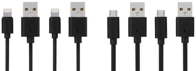 Unisynk Mikro USB 2.0 + Lightning-kabel ( 4 pakning)