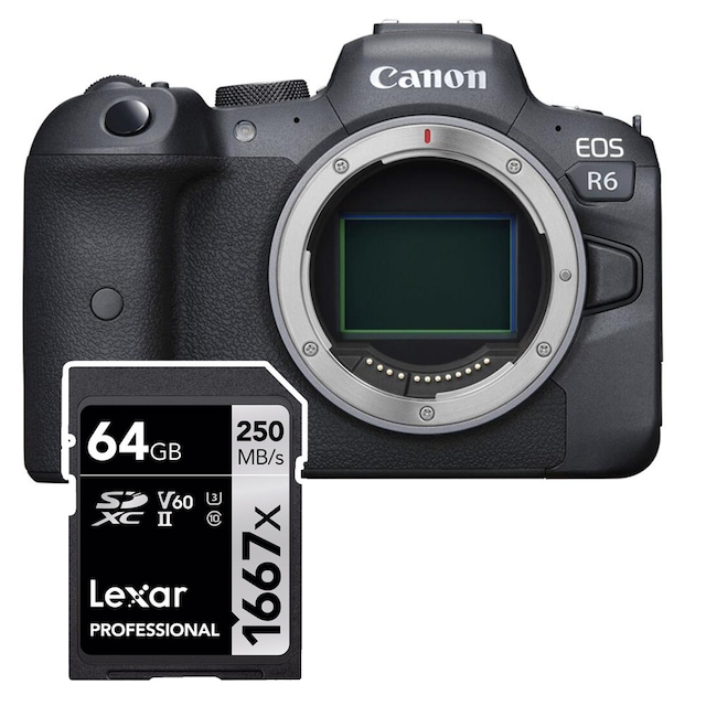 Canon EOS R6 kamerahus  SDXC 64GB