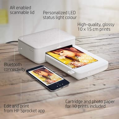 HP Sprocket Studio mobil fotoskriver (hvit)