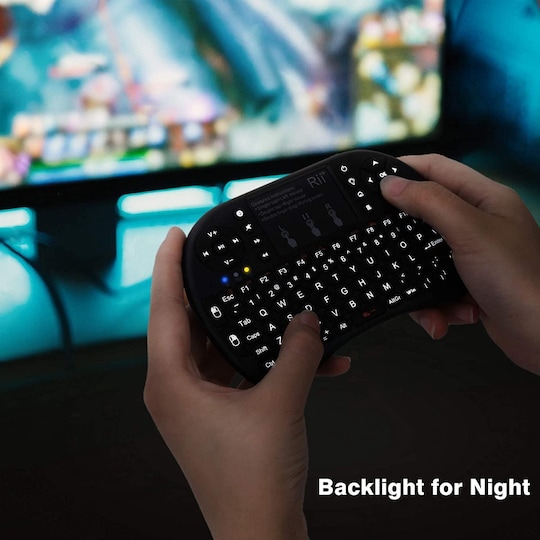 Trådløst mini-tastatur LED 2,4 GHz med Touchpad Grå