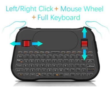 Trådløst PRO mini-tastatur 2.4G LED med Touchpad Black