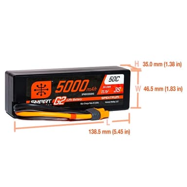3s  5000mAh - 50C - Spektrum LiPo HC G2 IC3