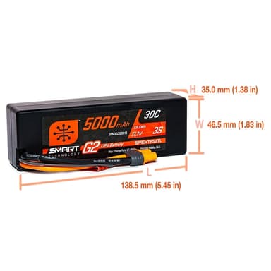 3s  5000mAh - 30C - Spektrum LiPo HC G2 IC3