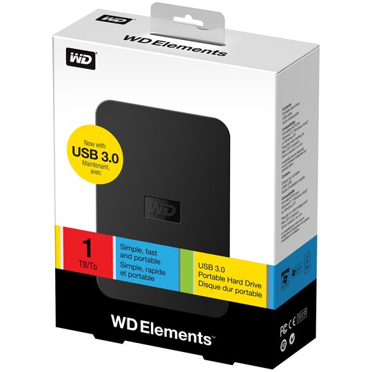 WD Elements 1 TB ekstern harddisk