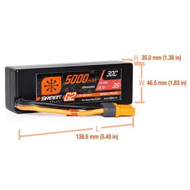 3s  5000mAh - 30C - Spektrum LiPo HC G2 IC5
