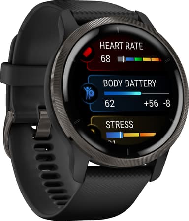 Garmin Venu 2 GPS smartklokke (skifersort)