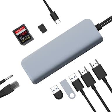 HyperDrive VIPER 10-i-2 USB hub (grå)