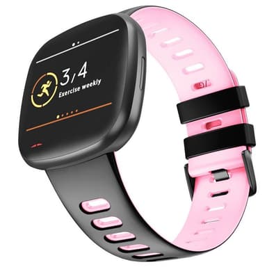 Twin Sport armbånd Fitbit Versa 3 - Svart/rosa