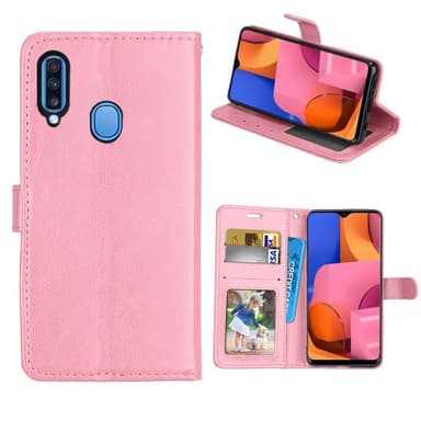 Lommebokdeksel 3-kort Samsung Galaxy A20s  - lyserosa