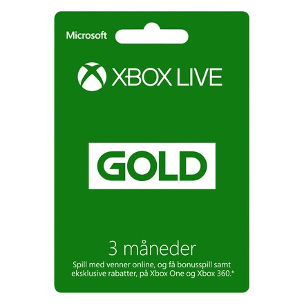Xbox Live 3 mnd Gold-medlemskap
