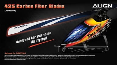 HD420GT 425D 3G Carbon Fiber Flybarless Blades