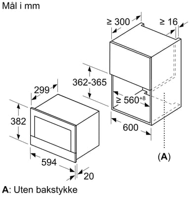 Bosch mikrobølgeovn BFR834GC1 innebygd