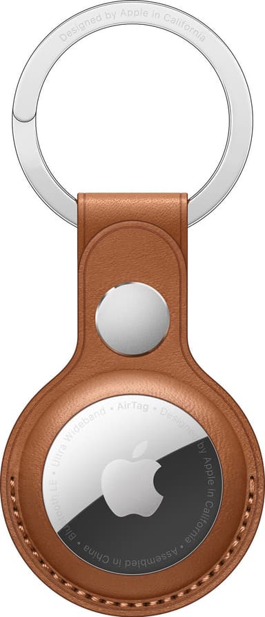 AirTag nøkkelring i lær (lærbrun)