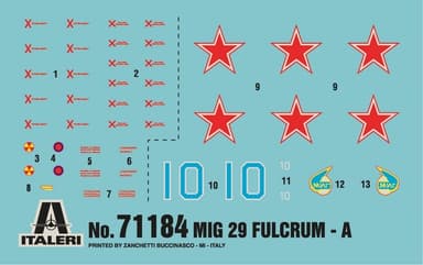 ITALERI 1:72 - MIG-29A Fulcrum - Startsett
