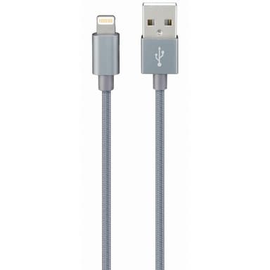 Sandstrøm flettet Lightning kabel (grå)