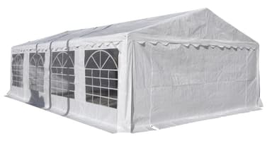 Partytelt 5x8m, h2,8m, hvit, pe/galvaniseret metall