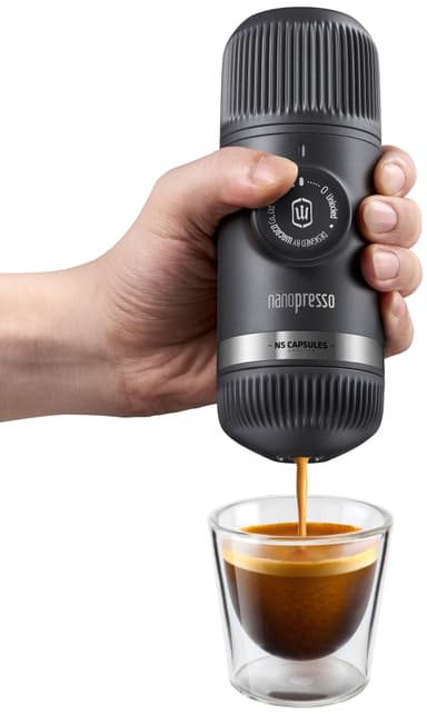 Wacaco Nanopresso bærbar kaffemaskin med adapter NANOGREYNS
