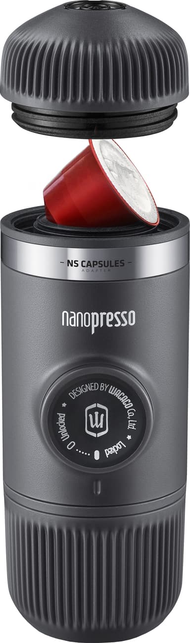 Wacaco Nanopresso bærbar kaffemaskin med adapter NANOGREYNS