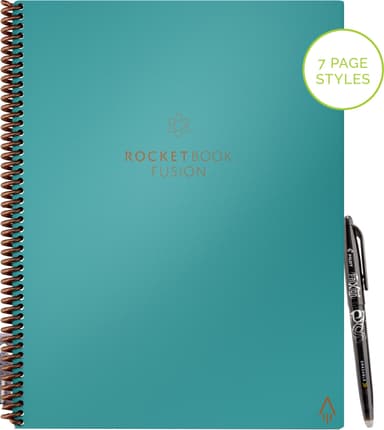 Rocketbook Fusion Letter gjenbrukbar notatbok A5 (neptune teal)