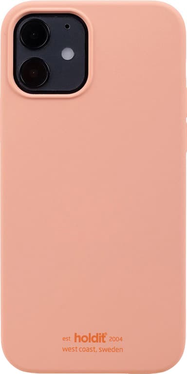 Holdit iPhone 12/12 Pro silikondeksel (pink peach)
