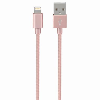 Sandstrøm flettet Lightning-kabel (rosegull)