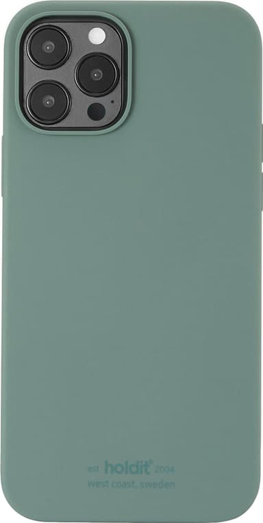 Holdit iPhone 12/12 Pro silikondeksel (mosegrønn)