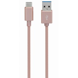 Sandstrøm flettet USB 3.1 type-C kabel (rosegull)