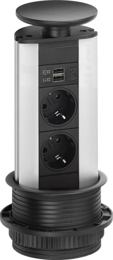 EVOline Port stikkontakt (sort)